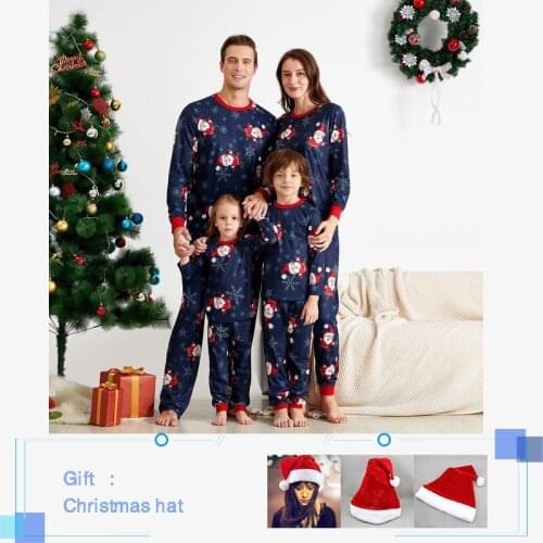 New Year Santa 2 Piece Set Family Matching Clothes Daddy Mommy and Daughter Son Christmas Pajamas Xmas Baby Romper Sleepwear