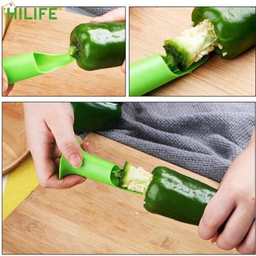 HILFIE Jalapeno Corer 2pcs/set Pepper Cutter Corer Slicer Cooking Tools Seed Remover Fruit Peeler Bell Pepper Chili