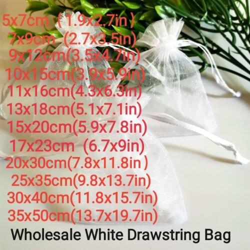 Wholesale White Small Jewelry Pouch Bag Drawstring Bag Bulk Jewelry Gift Bag Christmas Goodie Bags Birthday Party Gift Bag Pack
