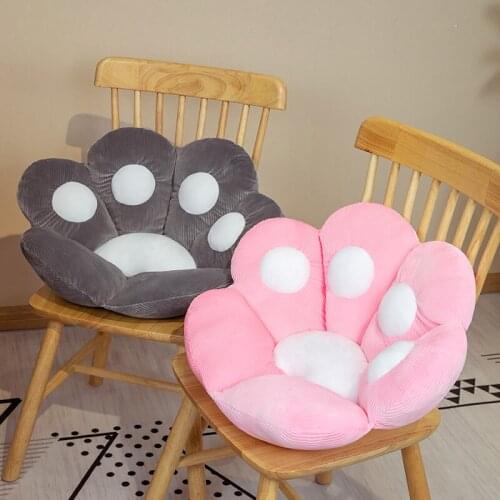60/75cm Lovely Animal Paws Plush Pillow Kawaii Cat Paw Plush Cushion Floor Mat Stuffed Soft Plush Toys Home Decor Gifts
