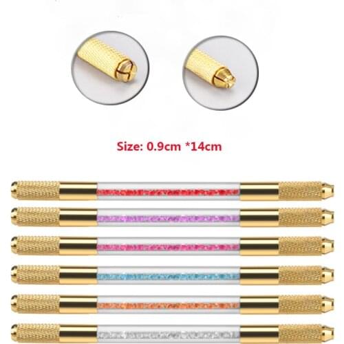 10pcs Crystal Professional Manual Tattoo Permanent Makeup Eyebrow Pen Manual Tattoo Pen Microblading Pen Eyebrow Tattoo Tools