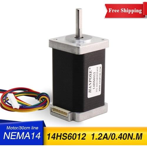 14HS6012 4-lead 60MM NEMA14 stepper motor1.2A 0.40N,M Nema 14 motor for CNC worm wheel edging machine