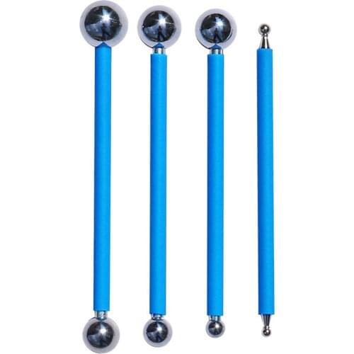4Pcs Ball Stylus Embossing Rolling Pin 8 Head Pen Sugar Craft Ball Model DIY Tool Fondant Cake Decorating Clay Sculpting Tools