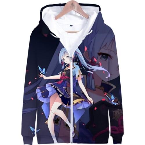 Genshin Impact Kamisato Ayaka 3D print Hoodies winter Holiday passionate Men/Women Streetwear Zipper Kawaii harajuku hooded