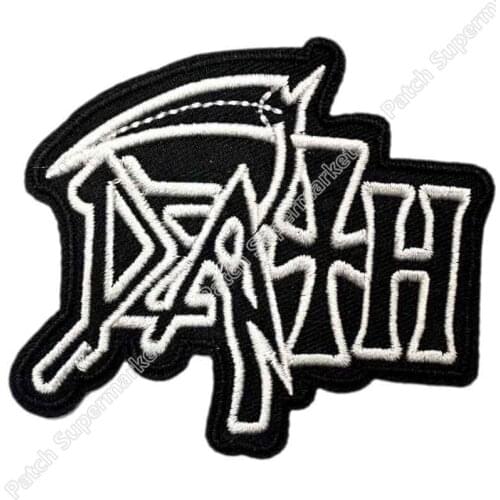 DEATH Logo Embroidered NEW IRON ON and SEW ON Cool Rock Punk Badge Custom design patches for clothing available