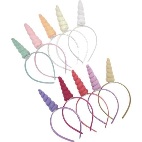 Yundfly 10pcs/lot Baby Girls Unicorn Horn Hair Bands Kids Birthday Headbands Cute Party Headwear Photo Shoot Hair Accessories