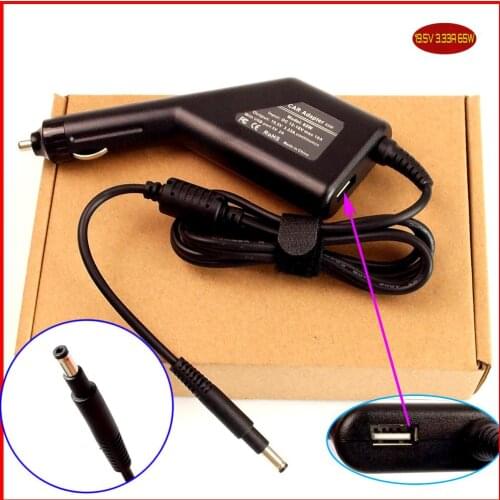 19.5V 3.33A 65W Laptop Car DC Adapter Charger + USB(5V 2A) for HP ENVY 4 6 4-1008TX 4-1105TU 4-1106TX 4-1007 4-1024