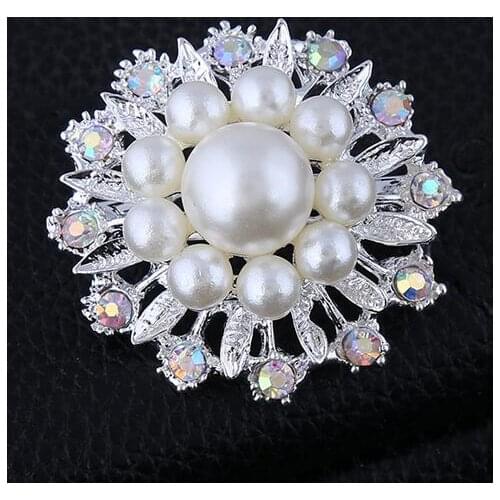 Ruiday Pearl Flower Brooch Jewelry For Women/men Fashion Jewelry Brooch Pins Metal Scarf Wedding Gift Diy Jewellery Accessories