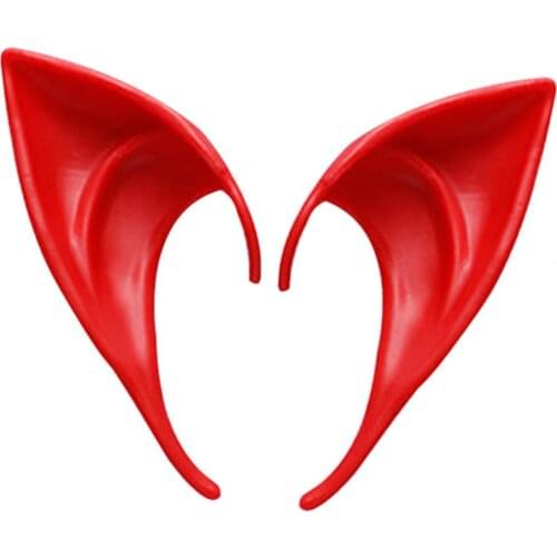 1 Pair Anime Elf Ears Halloween Breathable Emulsion Cosplay Party Costume Latex Elf Ears Easter Halloween Event Decoration