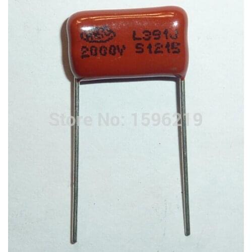 10pcs CBB capacitor 391 2000V 391J 2KV 390pF 0.39nF P15 CBB81 Metallized Polypropylene Film Capacitor