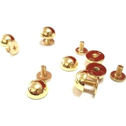 100Pc Metal Screw Back Rivets for Leather Studs Nail Garment Leather Craft Belt Wallet Bag Decoration Hardware 10mm