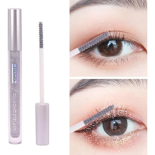 2Pcs Waterproof Sweat-proof Curling Long Lasting Non Smudge Glitter Mascara Makeup Mascara BlackEye Long Lashes Silicone Mascara