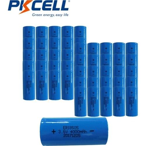 50PCS PKCELL ER18505 18505 3.6V Volt 4000mAh Li-SOCL2 Batteries for Intelligent instrument
