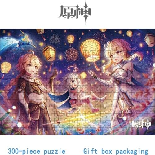 Anime game Genshin Impact puzzle Tartaglia Keqing Qiqi Zhongli Diluc puzzle 300 pieces personalized gift