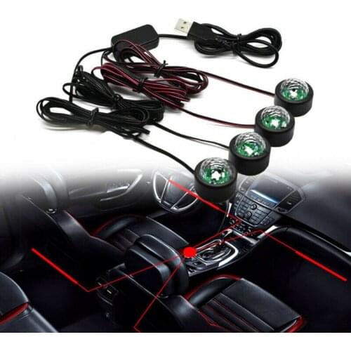 Car USB LED RGB Atmosphere Light 7 Colors 5V Interior Styling Decorative Dynamic Ambient Lights Atmosphere Decorative Lamp 1Set
