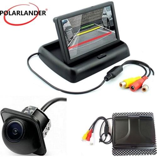 Big sale 4.3 inch TFT LCD Foldable Car Reverse Rear View Monitor add CCD Night Vision Car Camera
