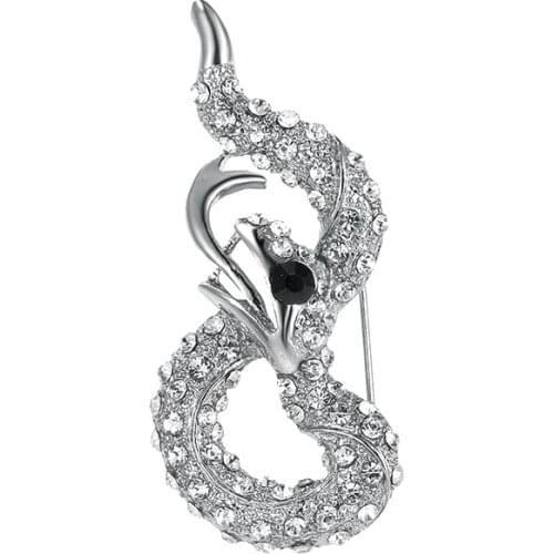 Baiduqiandu Brand New Arrival Rhinestones Pave Snake Brooch Pins