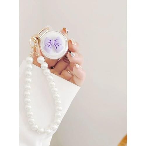 For AirTags case Luxury Cute Pearl butterfly clear Protection Anti-lost Protective Case for Air Tags Locator Tracker Cover