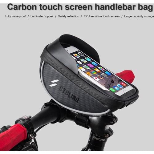 Black Bike Bicycle Handlebar Bag Waterproof Fit Below 6 Inches Phone Bicycle Handlebar Bar Bag Front Bike Bags #G2