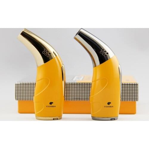 COHIBA Gadgets Pretty Windproof 1 Torch Jet Flame Butane Gas Cigarette Cigar Lighter With Gift Box