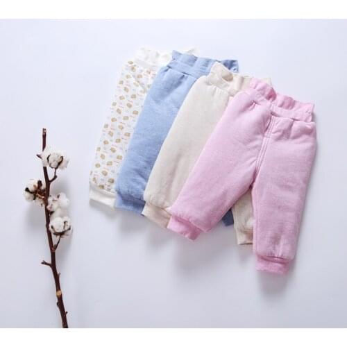 Children clothes winter warm baby pants 100% cotton baby boy & girls clothes kids trousers high waist padding quilted baby pants