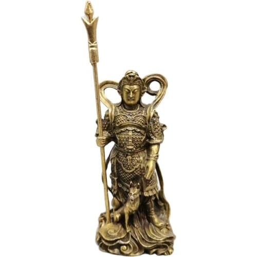 Chinese old copper statue of Pure copper Copper Erlang Worship god