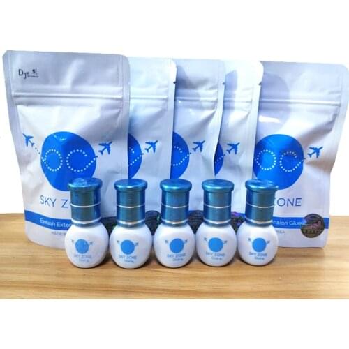 Wholesale 5ml Sky zone Eyelash Extension Glue Original Black Eyelash Glue Professional Makeup Tools Low stimulation Korea MSDS