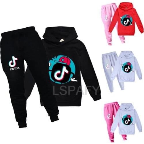 Hot Baby Clothing Sets Children TIK TOK suit girls/Boys Tracksuits Kids Sport Suits Hoodies Top +Pants 2pcs Set