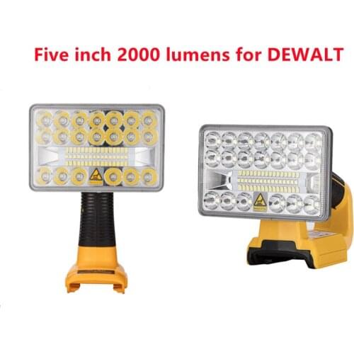 New 18V LED Flashlight Outdoors Spotlight Light For DEWALT 18V lithium ion battery DCB201 DCB200 Outdoor Lighting with USB