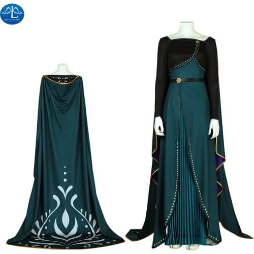 ManLuYunXiao Anna Cosplay Costume Snow Queen Gown Princess Dress Women Cloak Fancy Dress Halloween Outfit Custom Made