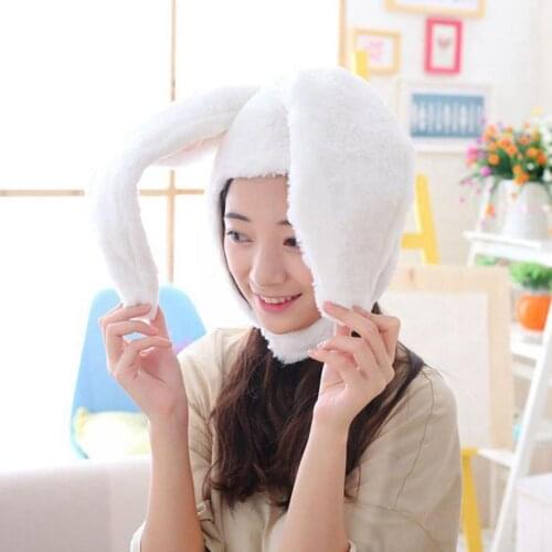 Cute Girls Hat Plush Rabbit Bunny Ears Hat Earflap Supplies Warmer With White Hat Hats Black Head Cap Photo Earflaps Bunny C7H5