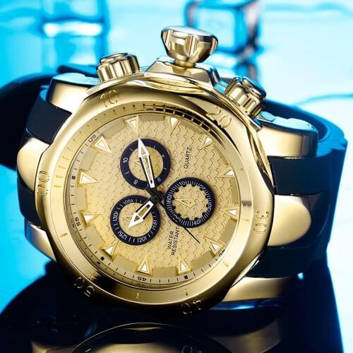 Mens Quartz Watches Big Dial 51mm Business Sport Watch Luxury Multifunction Stainless Steel Chronograph Clocks Relógio masculino