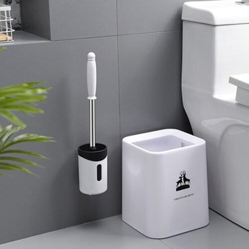 Toilet Brush Set Stainless Steel Wall Mounted Toilet Brush Household Toilet Soft Fur Brush Toilet Long Handle Toilet Brush Set