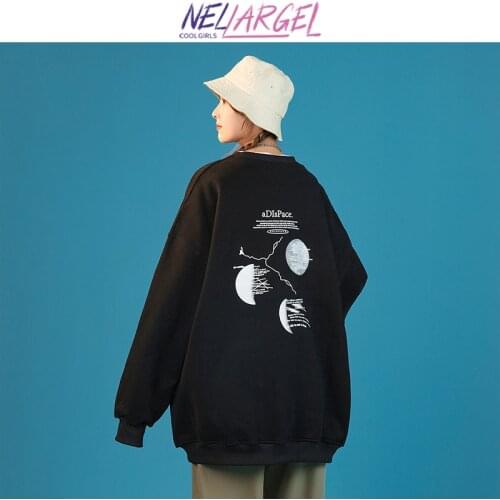 NELLARGEL Women Y2k Vintage Harajuku Hoodies 2021 Female Japanese Streetwear Kpop Sweatshirts Girl Oversized Hip Hop Sweatshirt