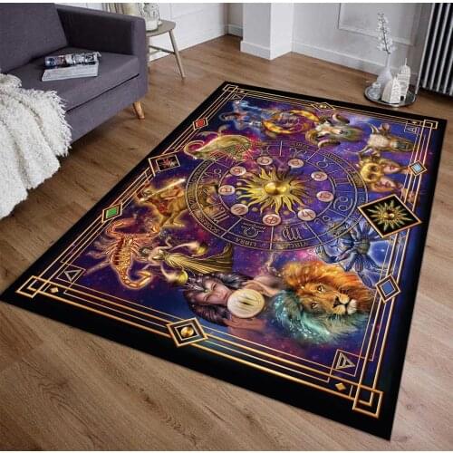 Horoscope Chart Pattern Non-Slip floor Carpet, teenagers carpet Modern carpet, soft carpet, fan Carpet