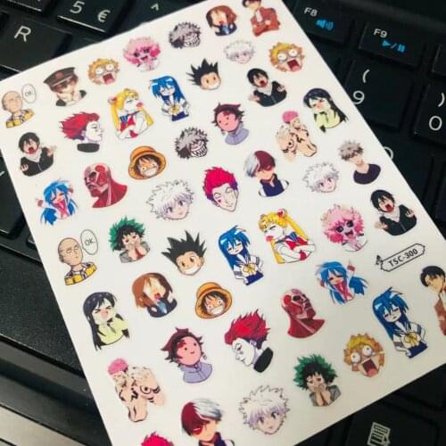 Newest TSC-300 series black white designs 3d nail art sticker nail decal accessories