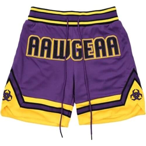 2021 Summer New Mesh Breathable Sports Fitness Shorts Mens Basketball Game Training Running Casual Loose Quick-Drying Pants