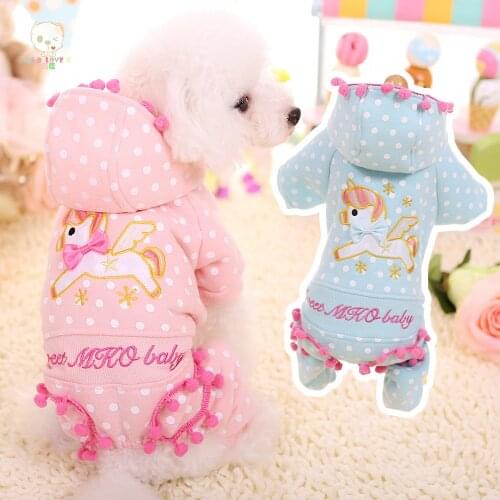 New Pet Dog Clothes Spring And Autumn Hoodies Jumpsuit Cute Embroidery Cat Jacket Clothing For Chihuahua Teddy Yorkshire