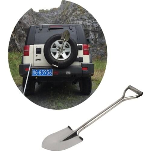 New Bolaxin portable Universal Stainless Steel Spare Tyre Shovel for Jeep Wrangler Offroad SUV 4WD Thicken