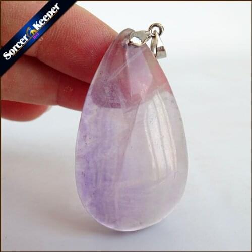 Wholesale Real 100% Natural Rainbow Fluorite Crystal Polished Mineral Specimen Polished Reiki Healing Pendant Necklace QS648