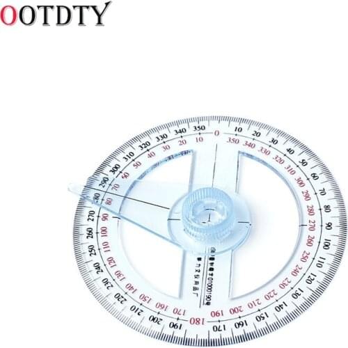 Plastic 360 Degree Protractor Ruler Angle Finder Swing Arm School Office HOT