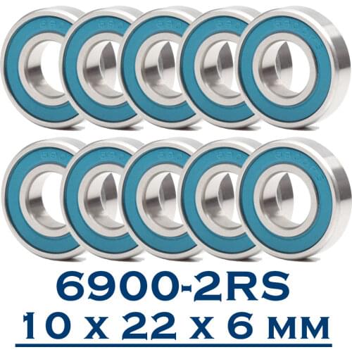 6900RS Bearing 10PCS 10x22x6 mm ABEC-3 Hobby Electric RC Car Truck 6900 RS 2RS Ball Bearings 6900-2RS Blue Sealed