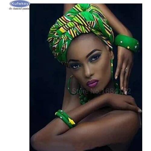 Full Square DIY Diamond Embroidery African women Diamond Painting Cross Stitch Full Mosaic Rhinestone Decoration Handmade Crafts