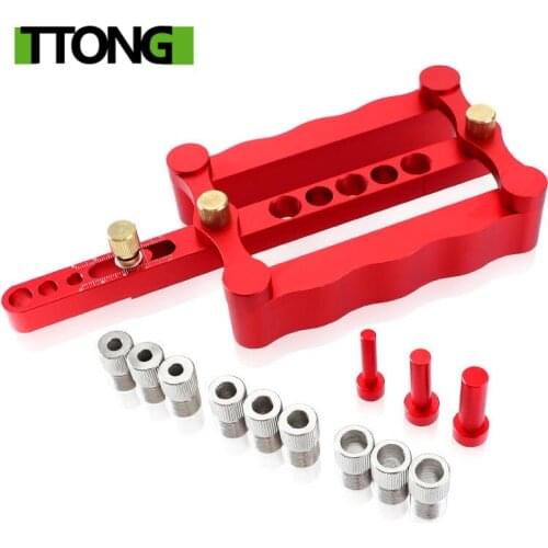 BSJ 6/8/10mm Self-centering Woodworking Doweling Jig Drill Guide Wood Dowel Puncher Locator Tools Kit for Carpentry