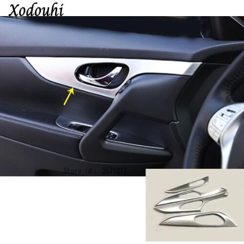 Car Styling Protect Detector Stick Trim ABS Chrome Car Door Inner Built Handle Bowl 4pcs For Nissan Qashqai 2016 2017 2018