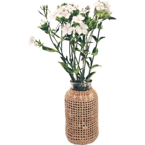 Straw Glass Flower Vase Japanese Flower Pot in the Nordic Contracted Creative Flower Basket to Water Plants