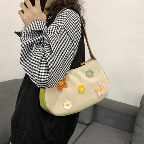 Womens bag Oxford Baguette Single Appliques Floral Shoulder Bags Lady France Elegant style handbag purse