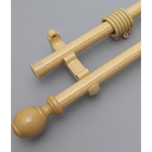 Imitation Wood Grain Thickened Load-bearing Aluminum Alloy Decorative Head Curtain Rod Roman Rod Curtain Track