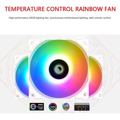 12cm 3 Pin ARGB CPU Fan Silent Colorful Lighting Radiator for ID-COOLING XF-12025 Household Computer Accessories