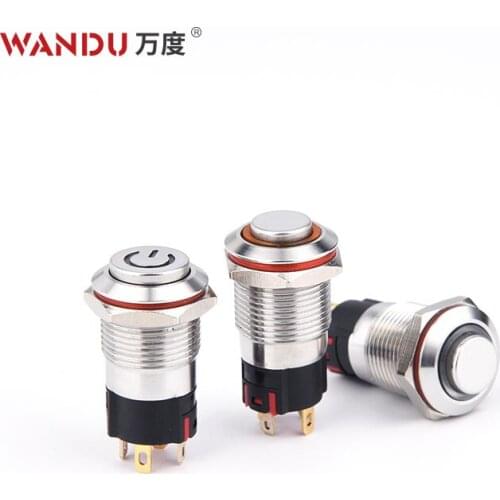 High Quality 12MM power style light Momentary Push Button Switch